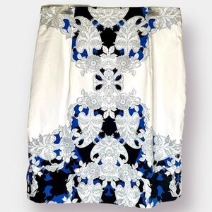 Worthington Skirt- White, Black and Blue